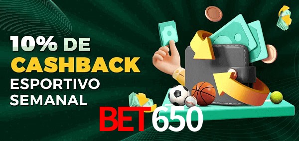 10% de bônus de cashback na bet650